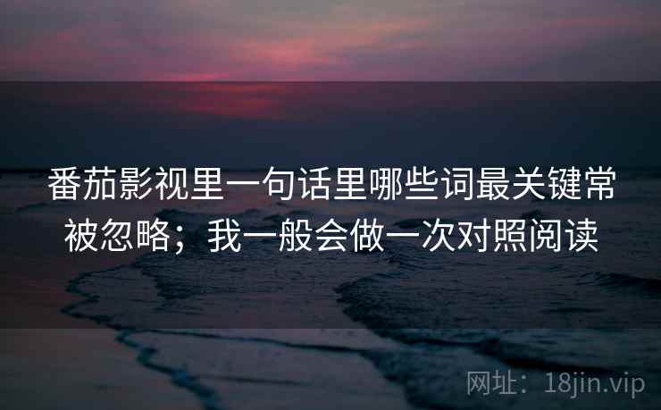 番茄影视里一句话里哪些词最关键常被忽略；我一般会做一次对照阅读